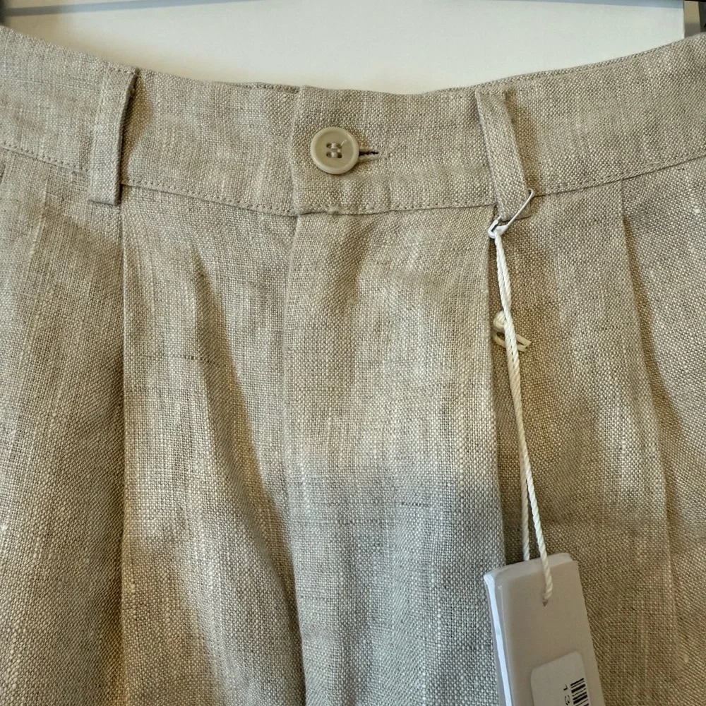Reformation High-Rise Wide-Leg Linen Trousers in Natural
